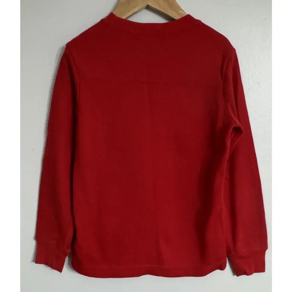 Ralph Lauren Polo Shirt Red Long Sleeve Boys Size 6 Thermal Pull-Over Pony